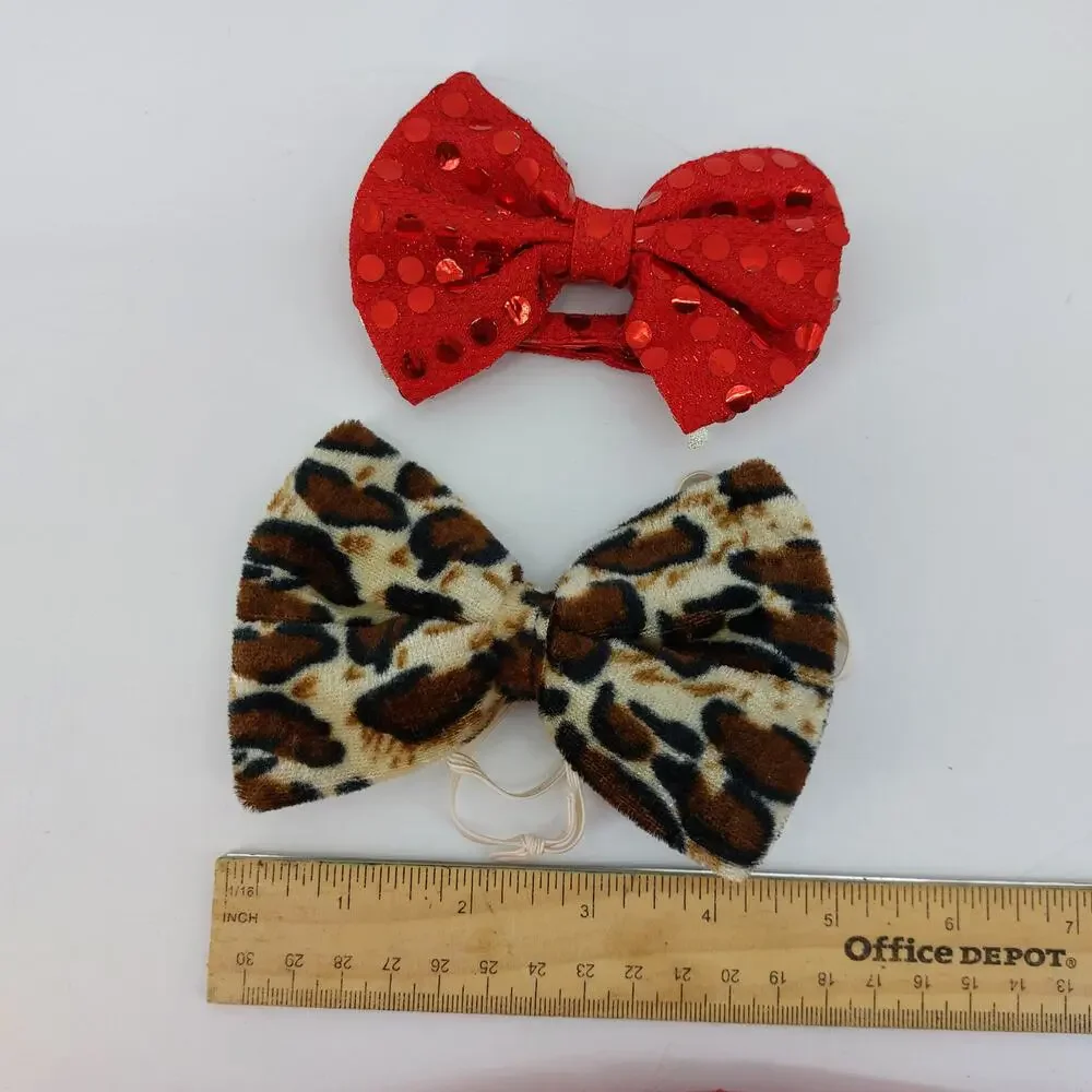 Halloween Devil Leopard Cat Costume leopard Bow Tie Set of 2